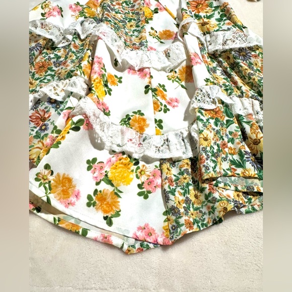 For Love & Lemons Rosalyn Mini Dress in Green Floral Women’s Sz Small - Picture 8 of 14